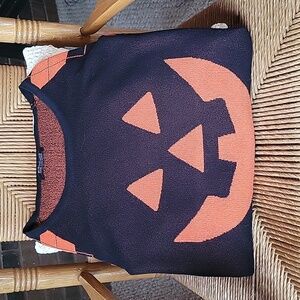 Bloomchic pumpkin, argyle black/orange sweater,  size 18-20